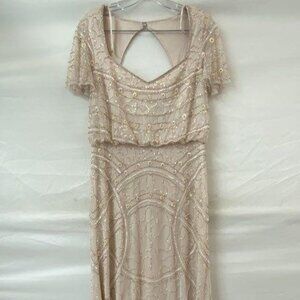 Adrianna Papell Formal Beaded Dress with Key hole back